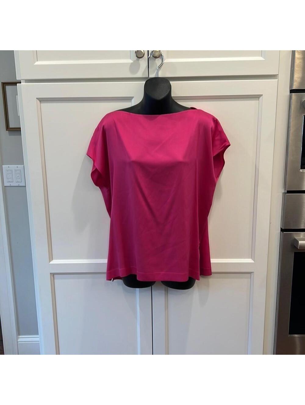 VINCE Bright Pink Small Summer Flowy Blouse Business Casual Bright Summer Cruise